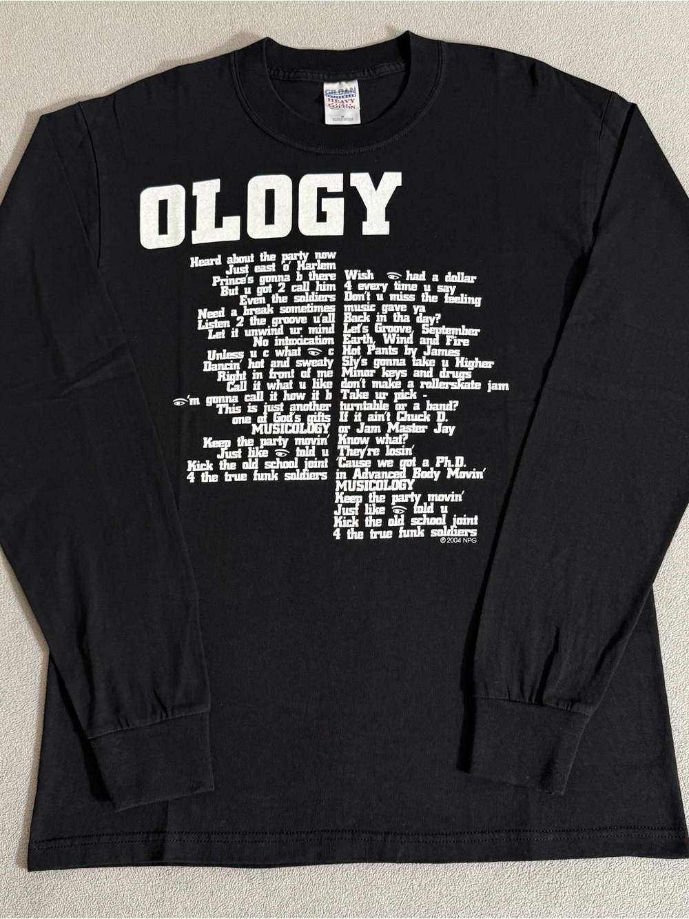 Vintage Prince Musicology 2004ever Long Sleeve T-shirt Size M Music Quotes Y2K